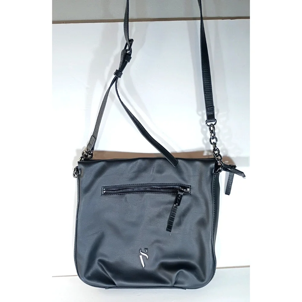Simply Vera Vera Wang Black Crossbody Bag Faux Leather Adjustable Strap